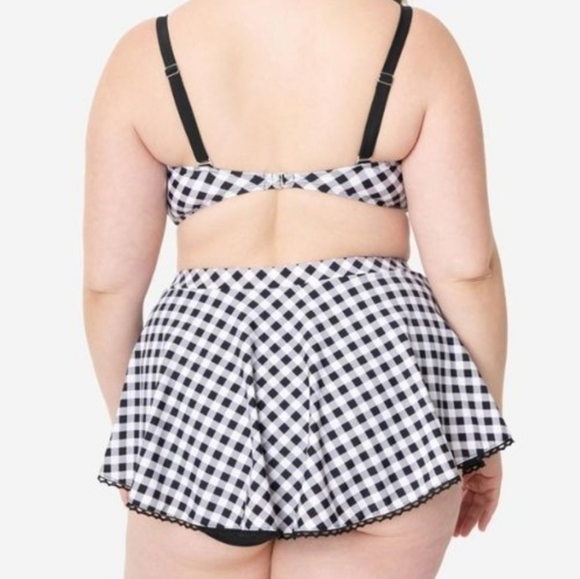 Black & White Gingham Bow Bikini Top - Picture 4 of 4